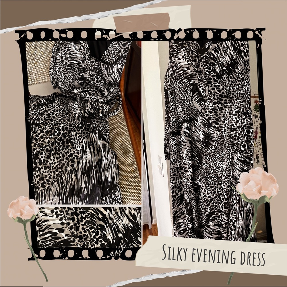 Silky dress, animal print, for a fancy night on the town!